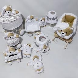 اکسسوری اتاق کودک خرس نانان رنگبندی سفید طوسی