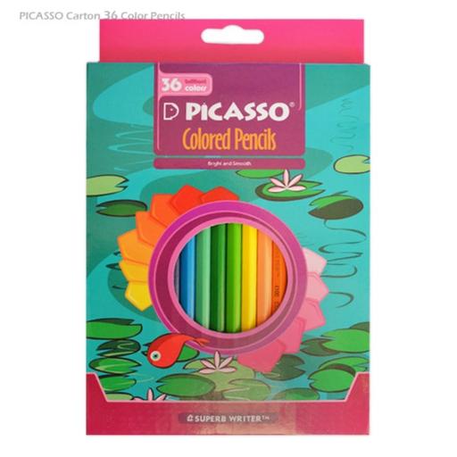 مداد رنگی 36 رنگ پیکاسو (PICASSO) جعبه مقوایی - طرح جعبه سبز 