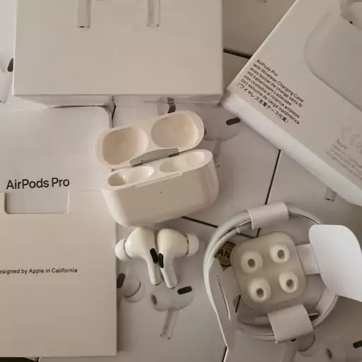 ایرپاد پرو های کپی برد h1  مدل جدید 2022 هلوگرام نقره ای  اپل کاملا مشابه اصلی AIRPODS PRO ANC با نویز کنسلیشن