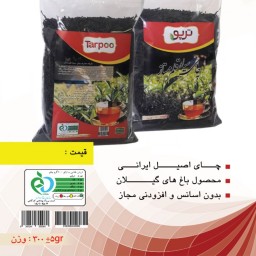 چای سیاه قلم ممتاز سلفونی 300گرمی ترپو-بدون اسانس محصول گیلان1401