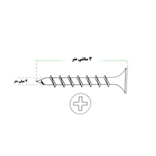 پیچ ام دی اف (MDF) چینی سایز 30 میلی متر بسته 500 عددی