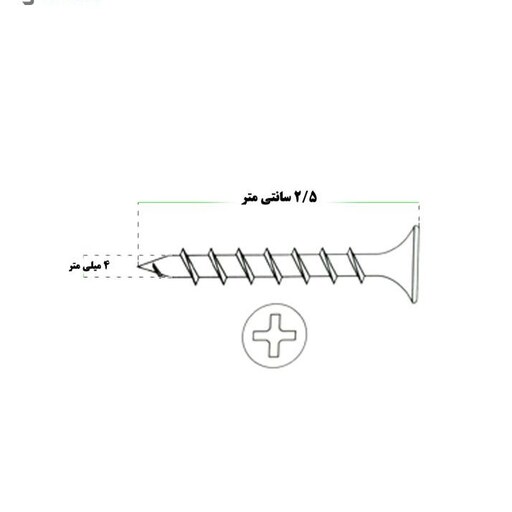 پیچ ام دی اف (MDF) چینی سایز 25 میلی متر بسته 1500 عددی