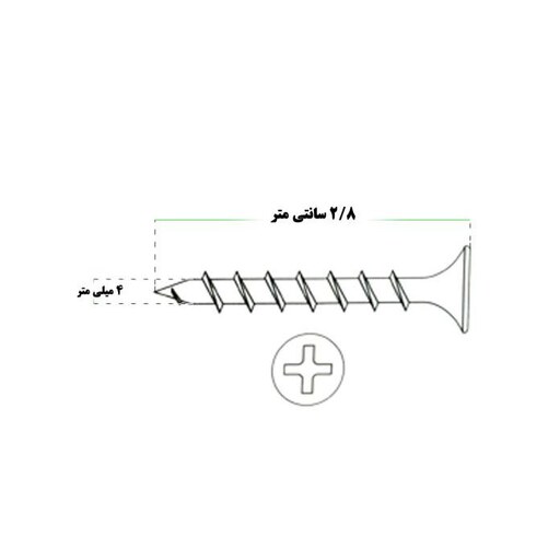 پیچ ام دی اف (MDF) چینی سایز 28 میلی متر بسته 500 عددی