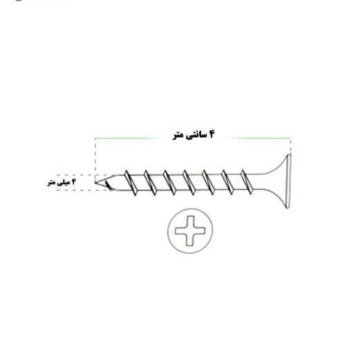 پیچ ام دی اف (MDF) چینی سایز 40 میلی متر بسته 50 عددی