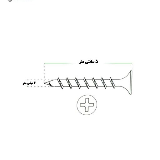 پیچ ام دی اف (MDF) چینی سایز 50 میلی متر بسته 100 عددی