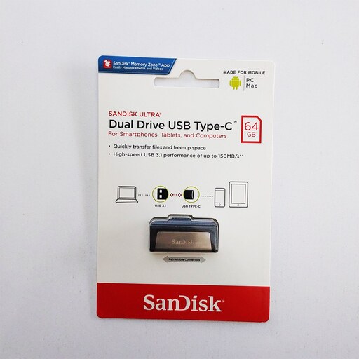 فلش مموری سن دیسک مدل Ultra Dual Drive USB Type-C ظرفیت 64 گیگابایت
