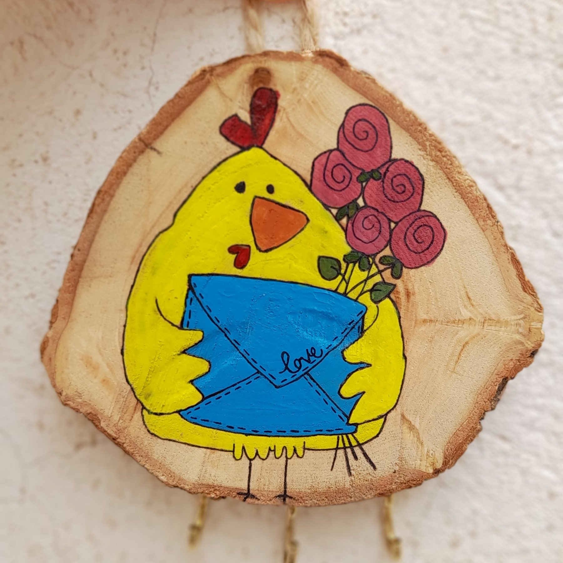 جاکلیدی چوبی،جاکلیدی آویز،دکوری،هدیه خاص،ست دوستی،جوجه طلایی،جاکلیدی فانتزی،دکوری خاص،هدیه تولد