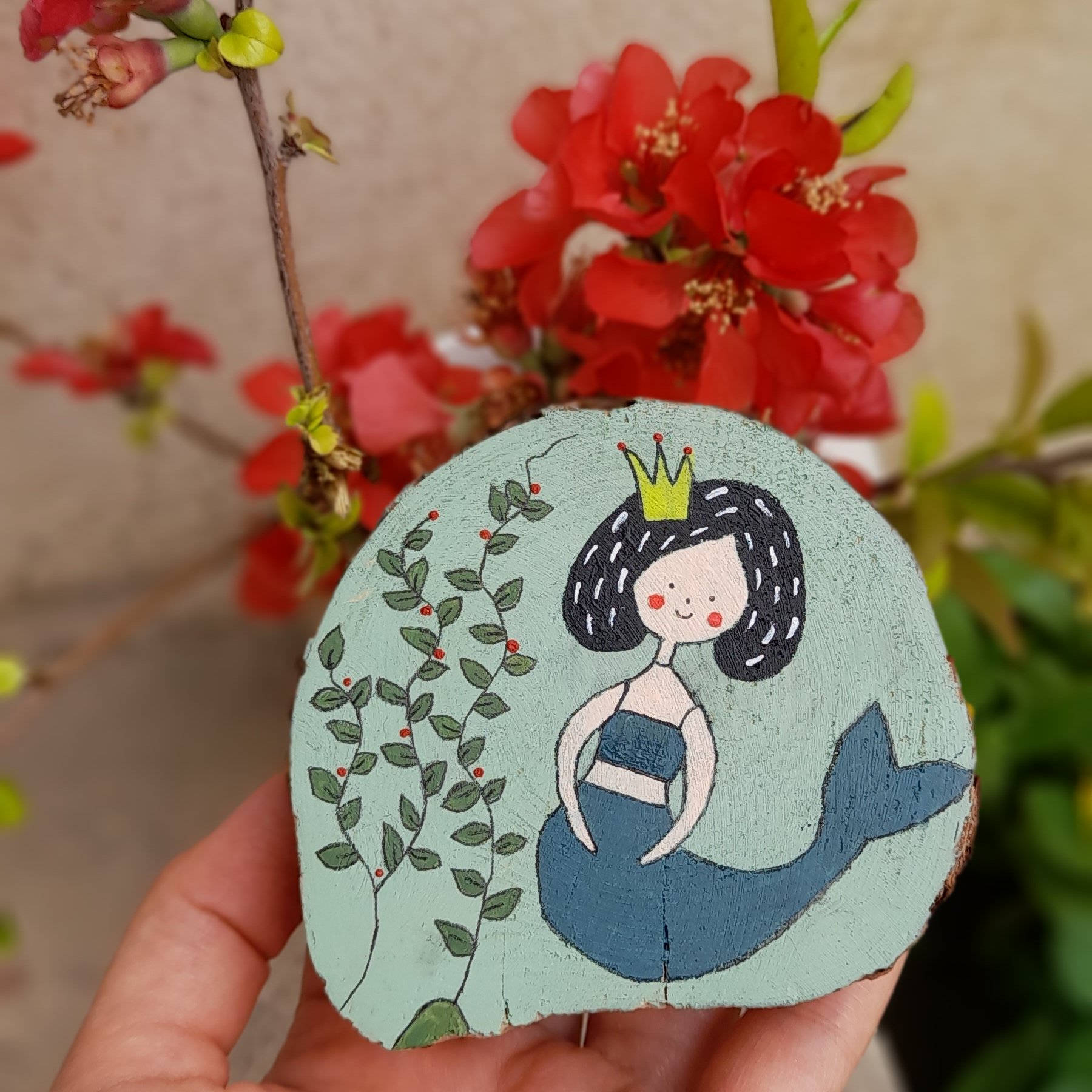 زیرلیوانی،زیرلیوانی چوبی،هدیه خاص،ست دوستی،پری دریایی،آشپزخونه،دکوری،زیرلیوانی فانتزی