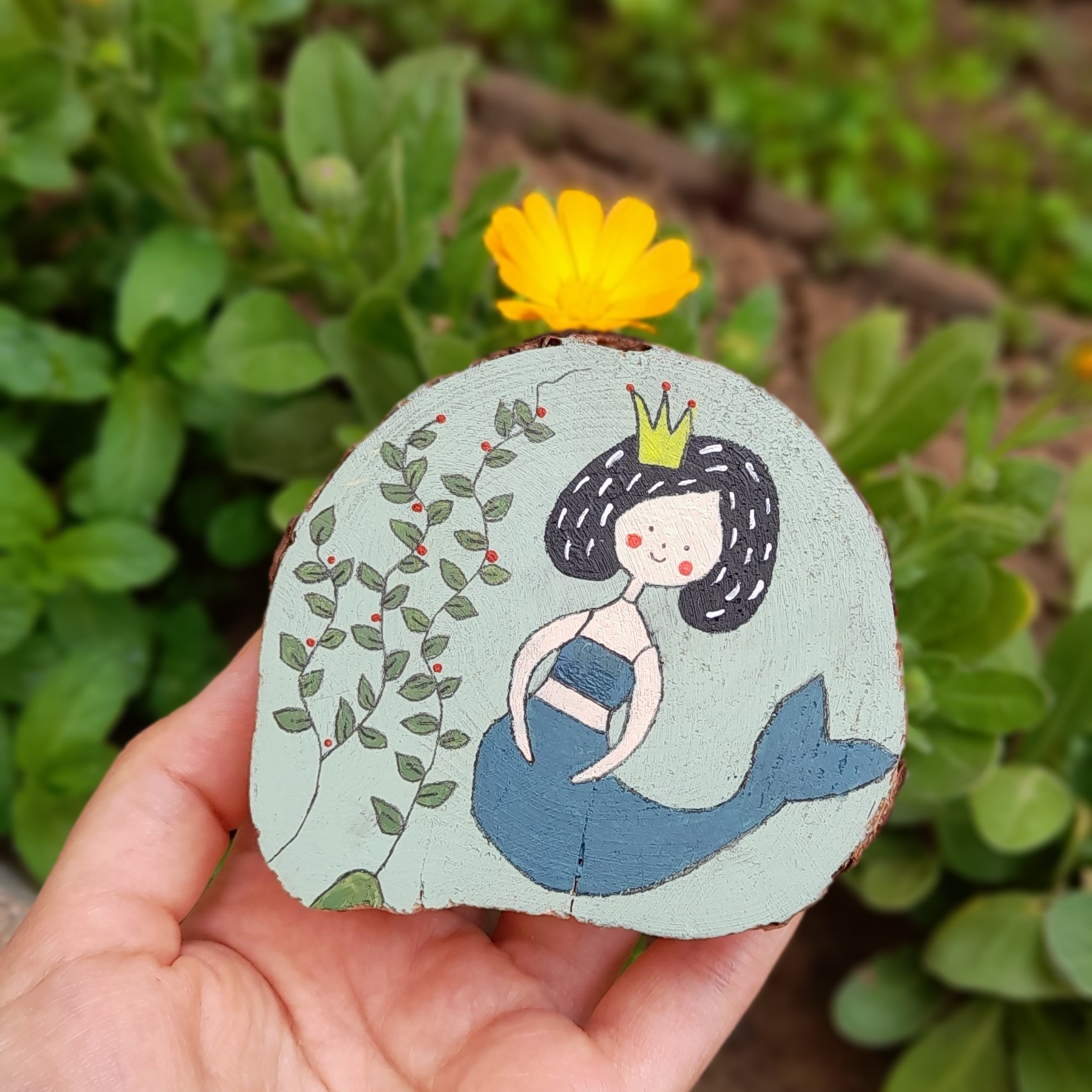 زیرلیوانی،زیرلیوانی چوبی،هدیه خاص،ست دوستی،پری دریایی،آشپزخونه،دکوری،زیرلیوانی فانتزی