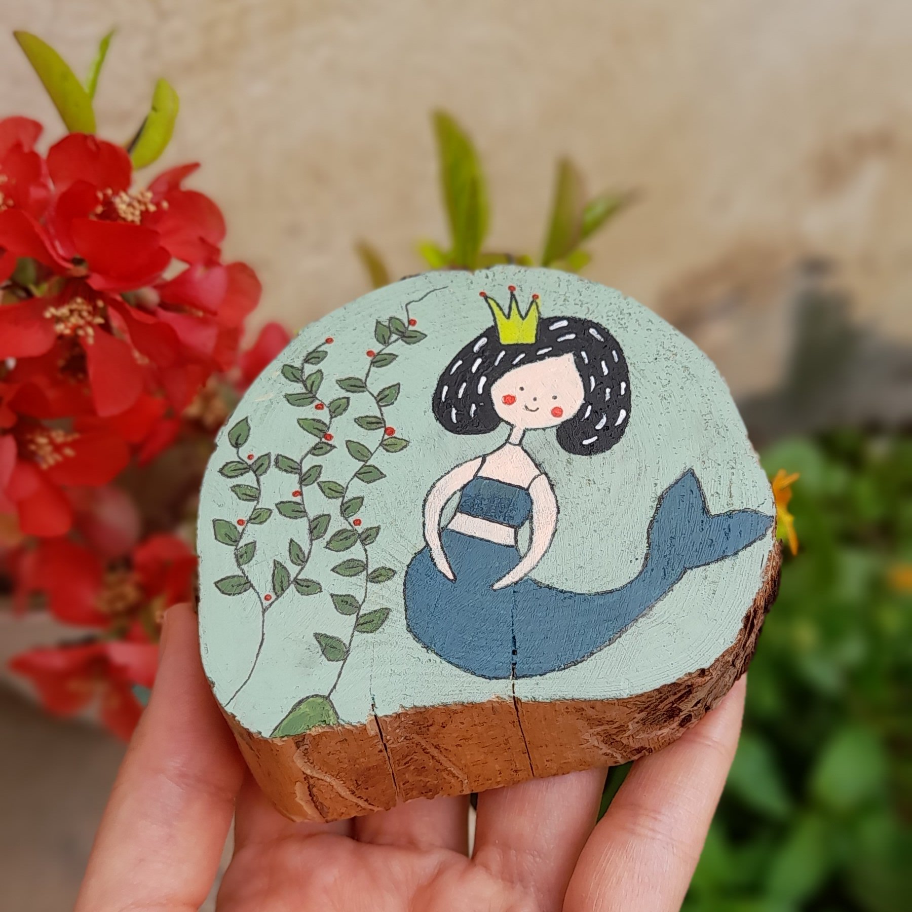 زیرلیوانی،زیرلیوانی چوبی،هدیه خاص،ست دوستی،پری دریایی،آشپزخونه،دکوری،زیرلیوانی فانتزی