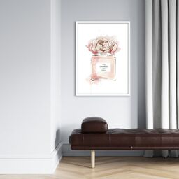تابلو مدل نقاشی آبرنگ مینیمال عطر شنل
