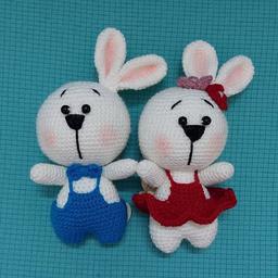 عروسک خرگوش کله گنده قابل استفاده به عنوان جا سوئیچی و آویز ماشین و آویز گوشی