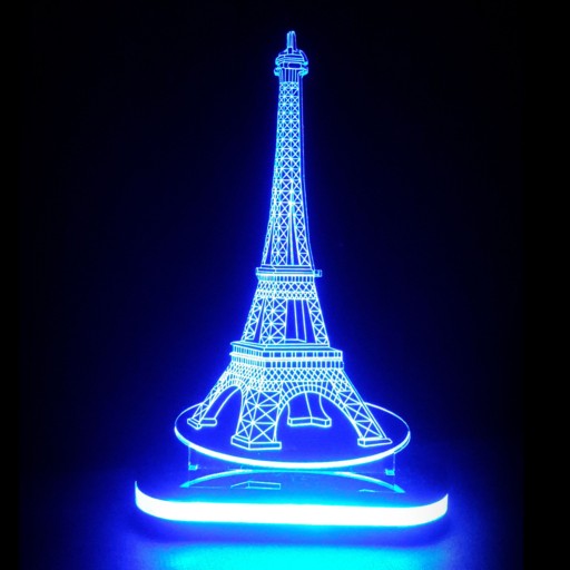 چراغ خواب طرح برج ایفل ـ ارسال رایگان ـ رنگ آبی سایز 24 در 15