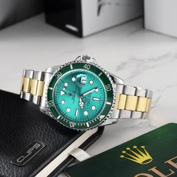 حراج ساعتمچی مردانه رولکس Rolex مدل 999 صفحه سبز دارای جعبه و باطری اضافه 