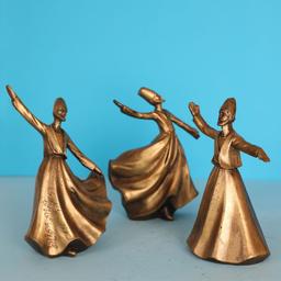 مجسمه رقص سماع سه تایی طلایی رنگ 
