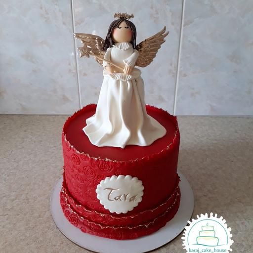 کیک فوندانت فرشته زیبا