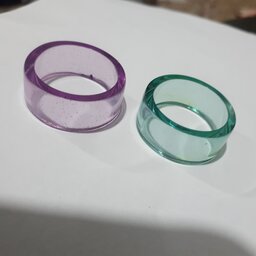 انگشتر رزینی دست ساز حلقه ی ساده  در  سه رنگ  