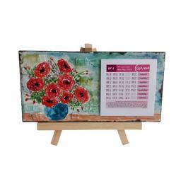 تقویم رومیزی دستساز 1402 آمینا طرح گلدان گل رز