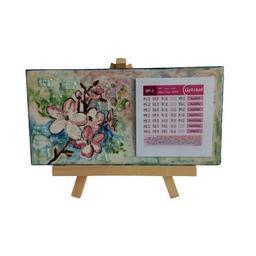 تقویم رومیزی دستساز 1402 آمینا طرح شکوفه های بهاری