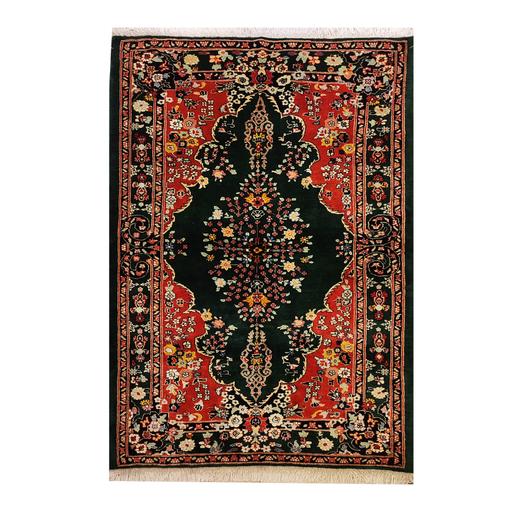فرش دستبافت طرح لچک ترنج کد 115 برند فرش رضا ترکمنی