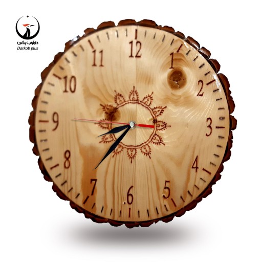 ساعت دیواری چوبی مدل روستیک با چوب روس (ابعاد 31در31 در 4 سانتی متر)