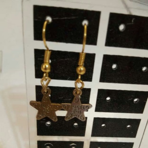 گوشواره طرح ستاره طلایی و نقره ای نیل
