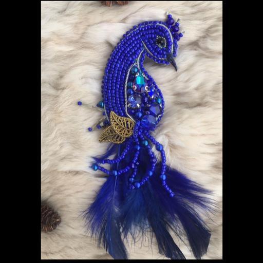 گلسینه جواهردوزی طاووس