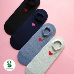 پک 4 عددی جوراب مچی زنانه طرح قلب در 4 رنگ بندی