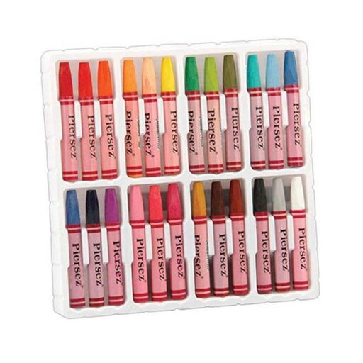 پاستل روغنی مداد شمعی پییرسز جعبه مقوایی 24 رنگ  پیرسز