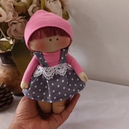 عروسک روسی دختر 15سانتی بدون ایستایی وکفش مناسب هدیه تولد. سیسمونی.کادویی. 