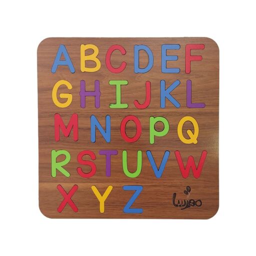 بازی آموزشی چوبی مدل پازل حروف بزرگ  انگلیسی  سایز 30در30 با تنوع رنگ با کد K-30