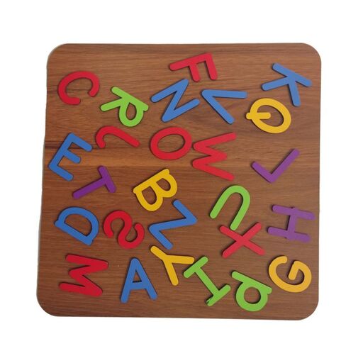 بازی آموزشی مدل پازل حروف بزرگ انگلیسی از ام دی اف 3 میل با تنوع رنگ با کد K-9