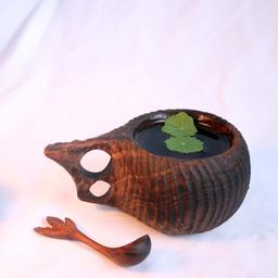 کوکسا دستساز  چوبی طرح ونوس .ماگ چوبی . لیوان چوبی