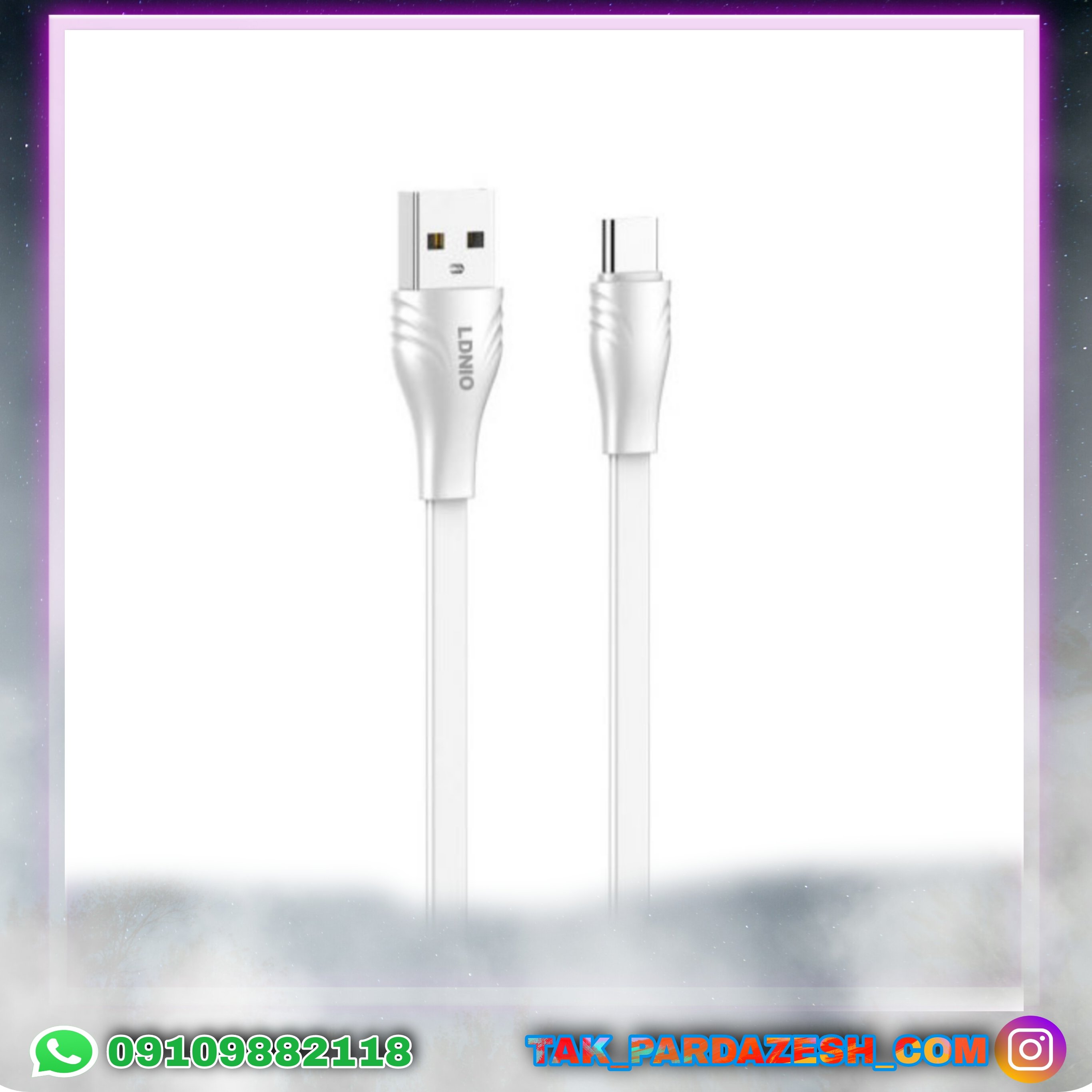 کابل شارژ و دیتا پاور بانکی الدینیو مدل Ls550