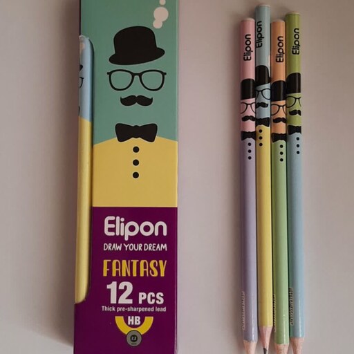 مداد سیاه الیپون  طرح مرد سبیلو در 4 رنگ  زیبا