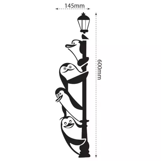 استیکر (برچسب) یخچال طرح پنگوئن کد R-0017 رنگ مشکی 