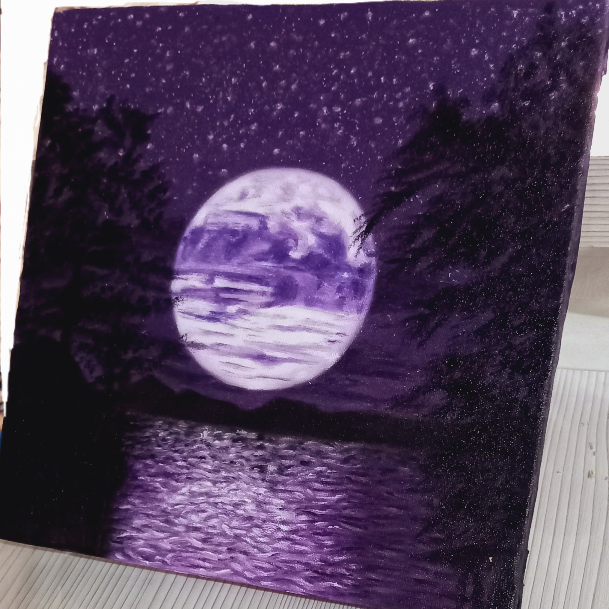 تابلوی ماه، رنگ روغن