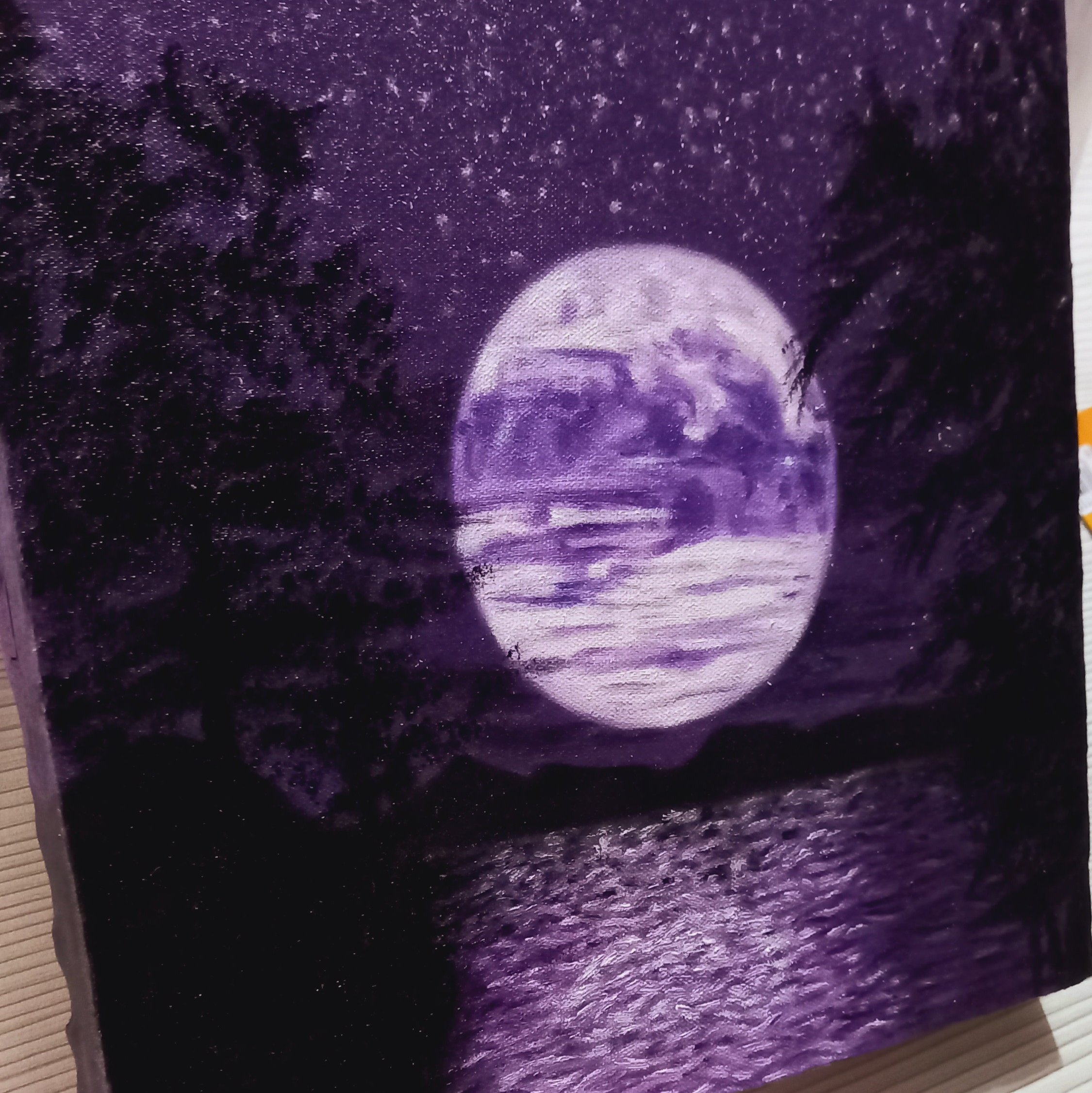 تابلوی ماه، رنگ روغن