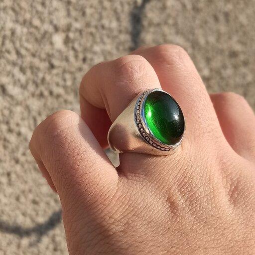 انگشتر لعل سبز زیبا