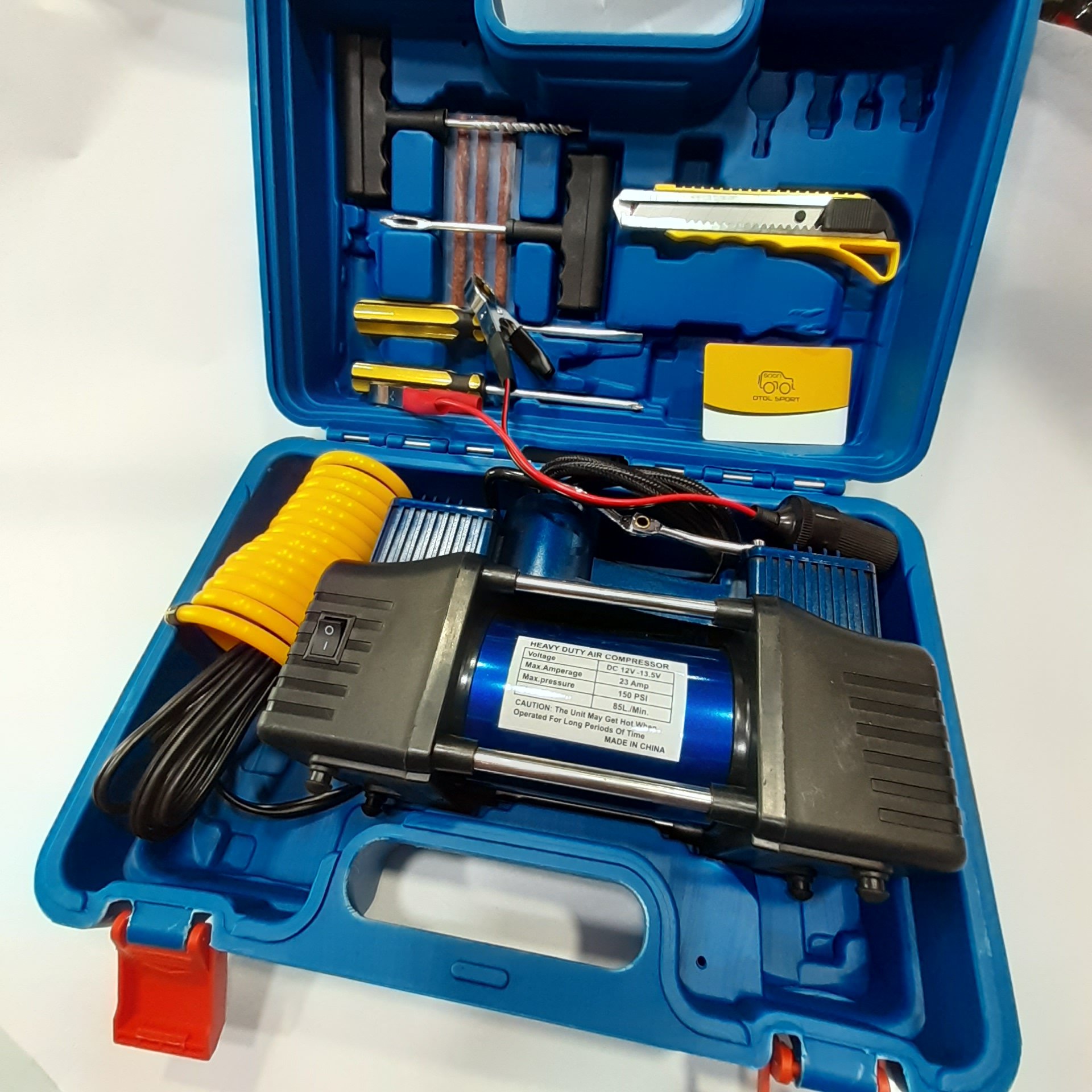 پمپ باد فندکی خودرو  2 سیلندر  با لوازم جانبی بسیار کاربردی