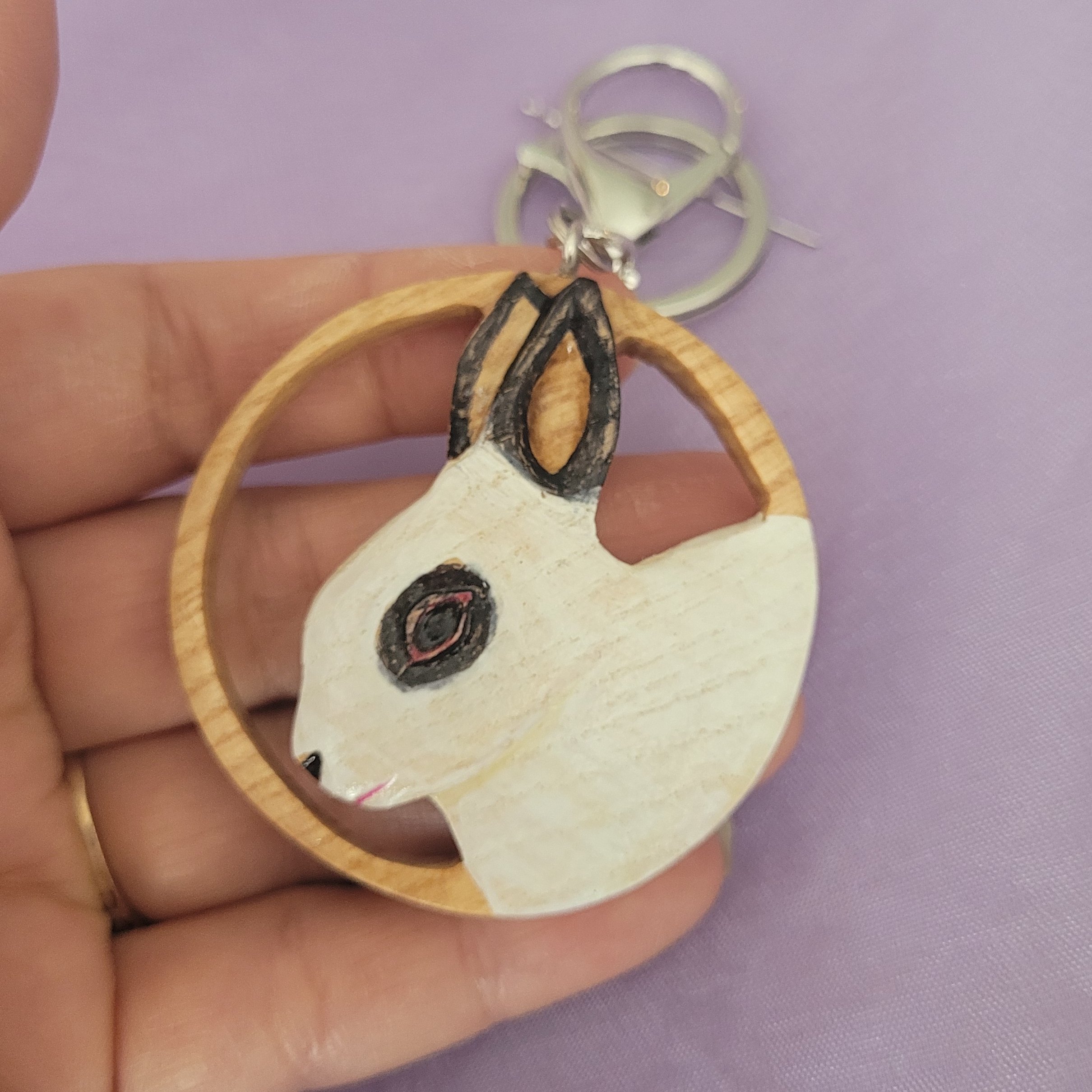 جاکلید طرح خرگوش چوبی دستساز چوبی گالری  