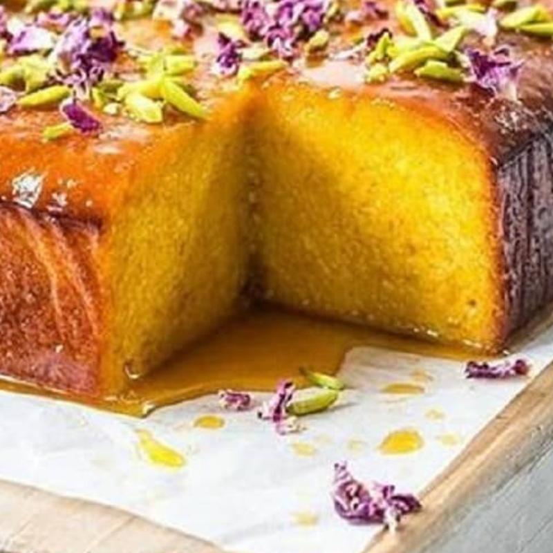 کیک شربتی یا کیک باقلوا با بافتی نرم وبسیار خوشمزه  آماده همکاری با کافه دارهای 