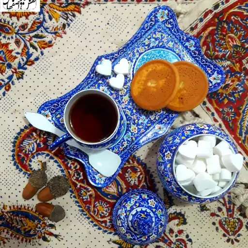 ماگ چای خوری تک نفره میناکاری دستساز تماما مس