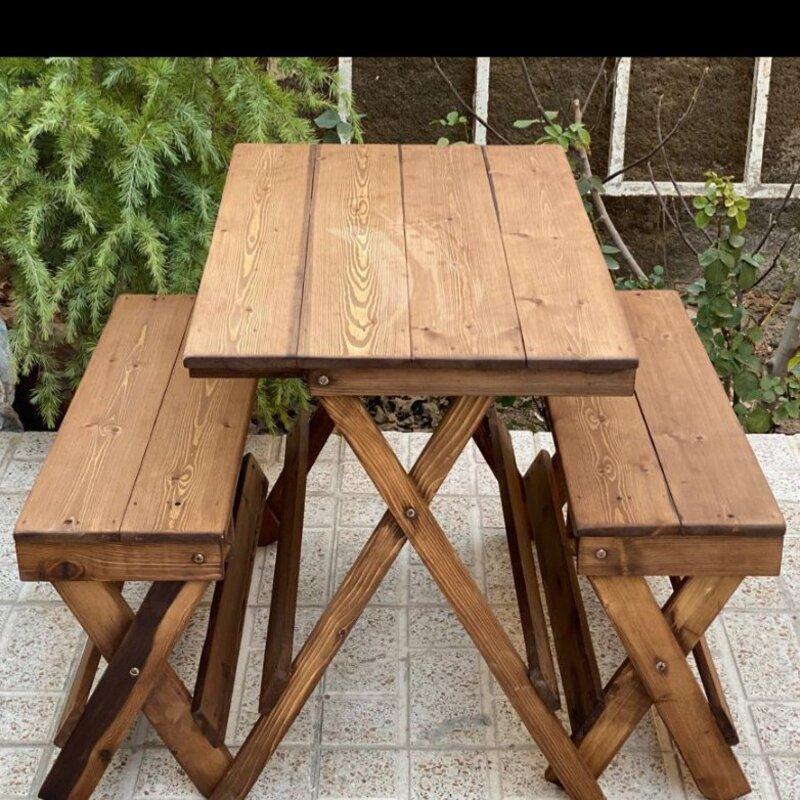 میز و نیمکت چوبی تاشو ضمانت نامه دار 