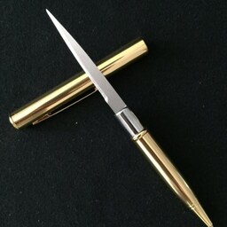 چاقو قلمی سفری طلایی رنگ 