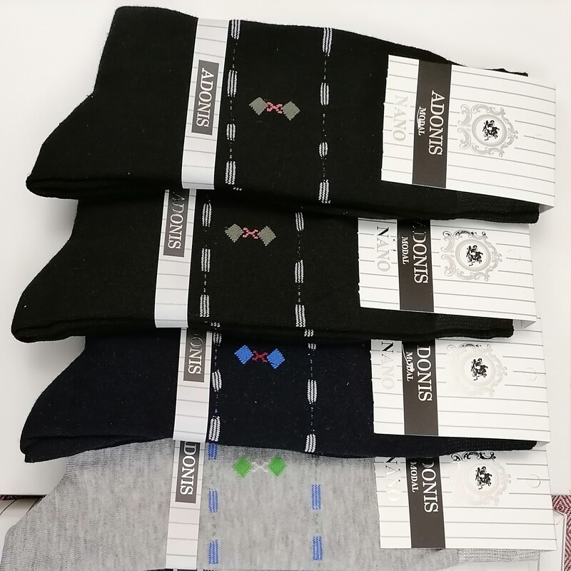 جوراب مردانه آدونیس نانو  با طرحی ساده و شیک  دررنگبندی قیمت یک جفت