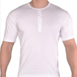 تی شرت سفید یقه سه دکمه نیکوتن پوش سایز مدیوم محصول باکیفیت ایرانی کد1041
