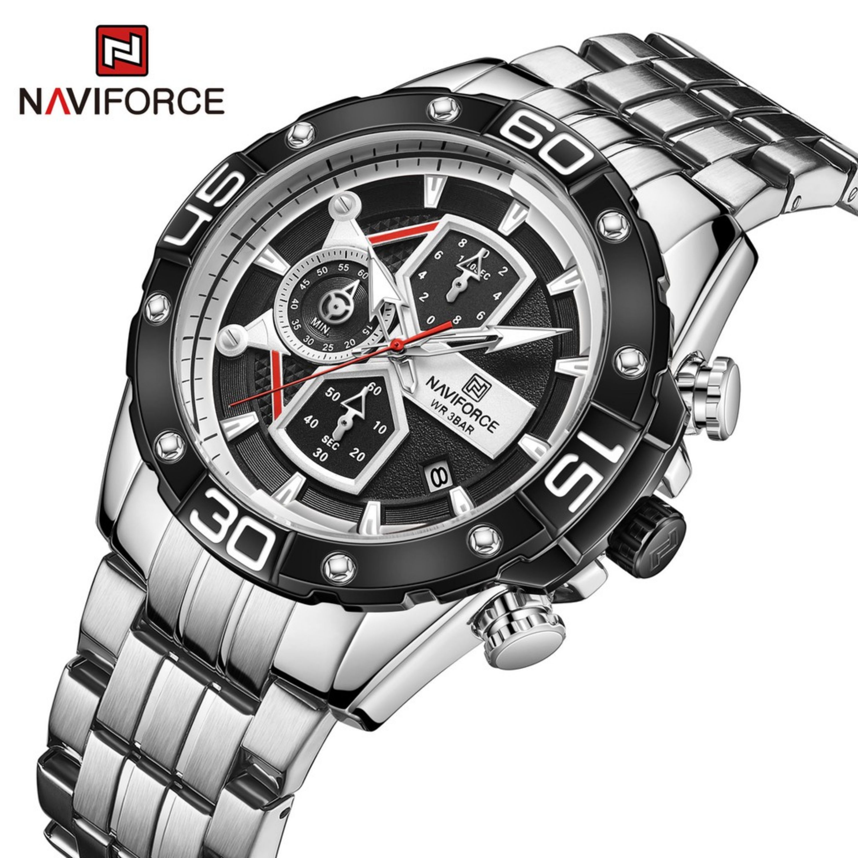 ساعت مردانه کورنوگراف اصلی Naviforce NF8018 SBS