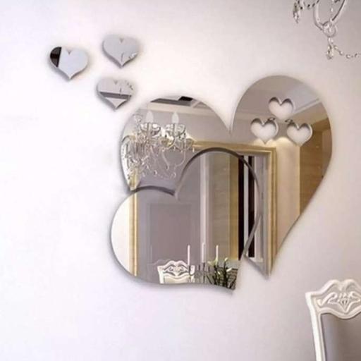 آینه طرقی مدل قلب تو پر و خالی (طلایی و نقره ایی) آیینه طلقی لوکس مدل قلبی