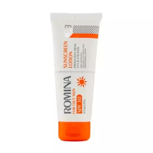 لوسیون ضد آفتاب  بی رنگ 50 spfمناسب پوست چرب رومینا
ROMINA SUNSCREEN LOTION FOR OILY SKIN

